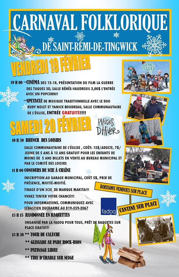 Une foule d'activités au carnaval de SaintRémideTingwick La Nouvelle Union et L’Avenir de l