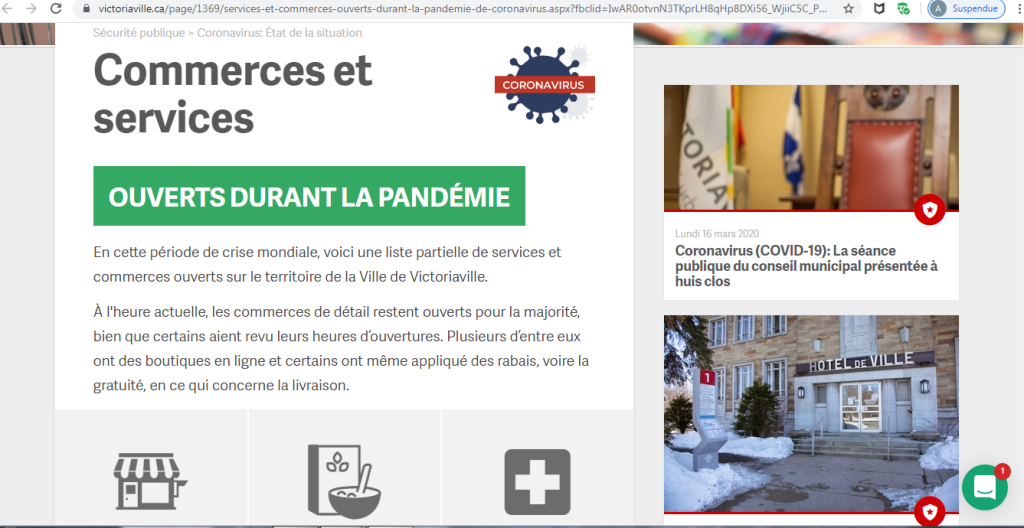 Commerces et services ouverts à Victoriaville La Nouvelle Union et L