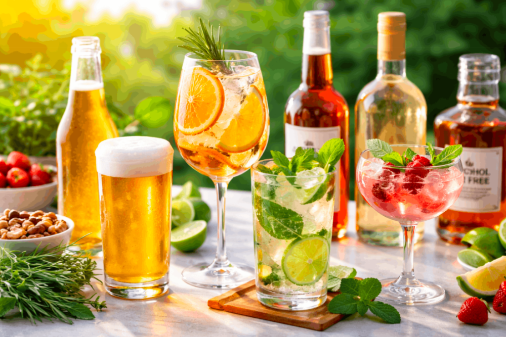 Boissons sans alcool au soleil