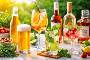 Boissons sans alcool au soleil